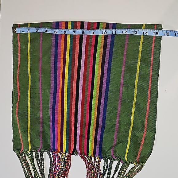 Chiapas Woven Market Hammock Bag Purse‎ Tote Sack Striped Mexico Colorful - Picture 4 of 6
